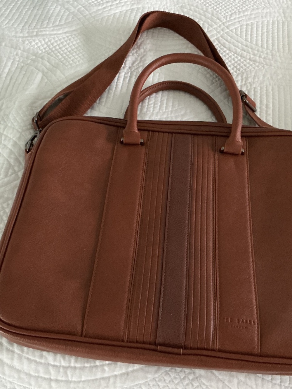 Ted Baker NevverStripe Faux Leather Document Bag